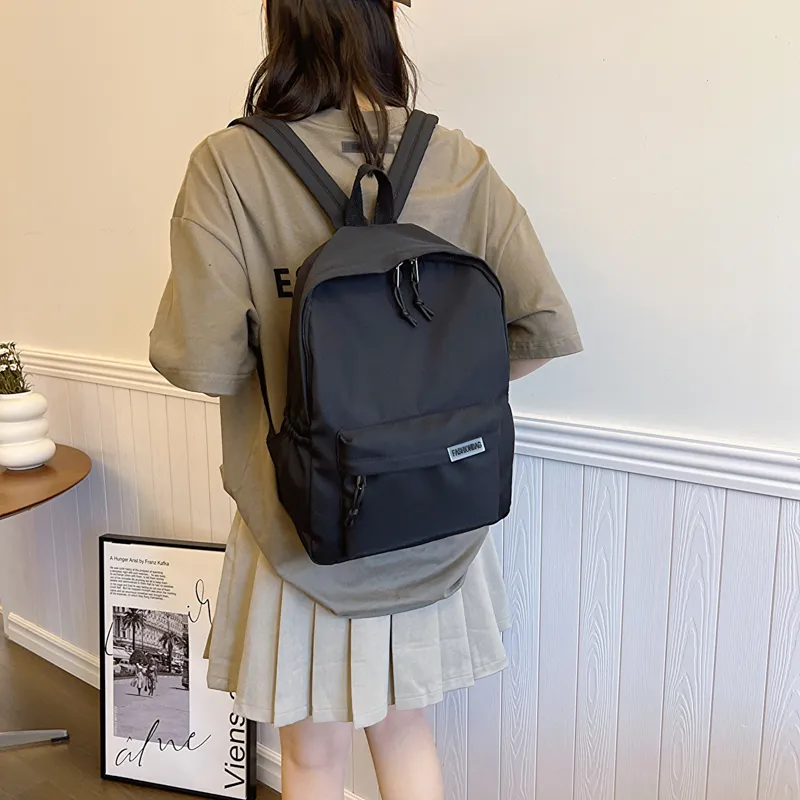 OURFUN Fabric Backpack Regular Unisex Ecru/Black/Orange Red/Violet/Yellow/Green/Blue/Pink-10