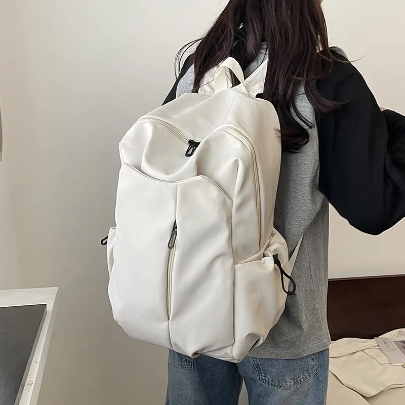 OURFUN Nylon Backpack Unisex White/Gray/Black/Burgundy-2