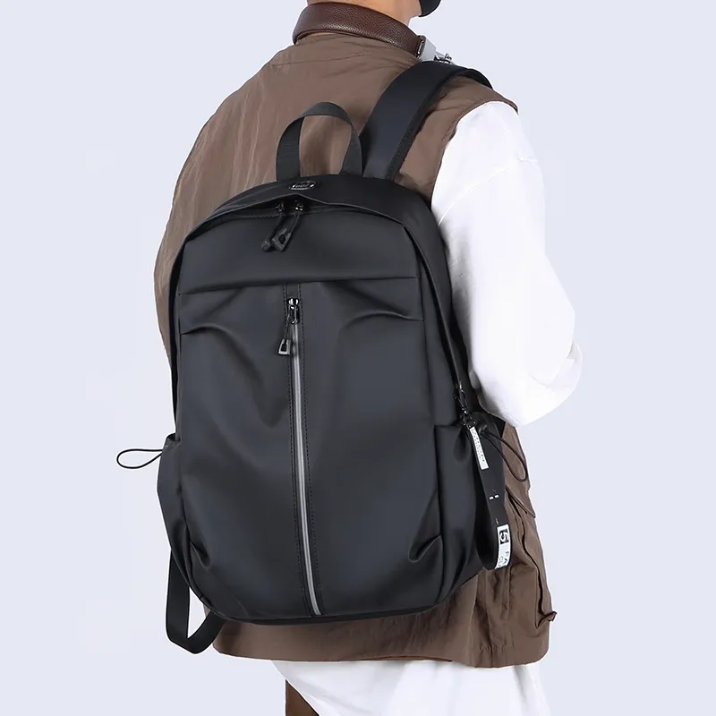 OURFUN Nylon Backpack Unisex Gray/Black-4