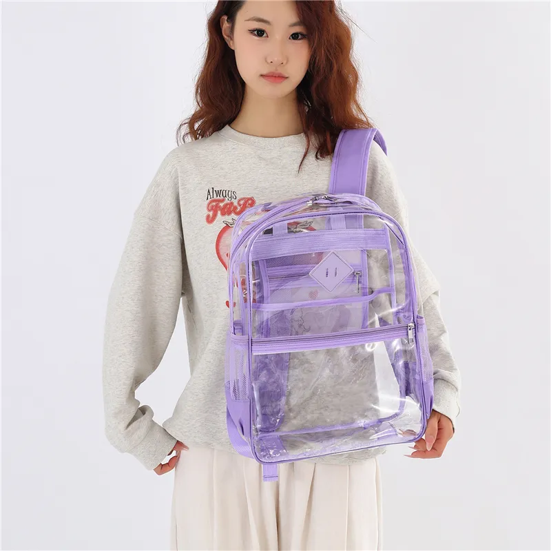 OURFUN PVC Polyvinyl Chloride Backpack Unisex Multicolor-8