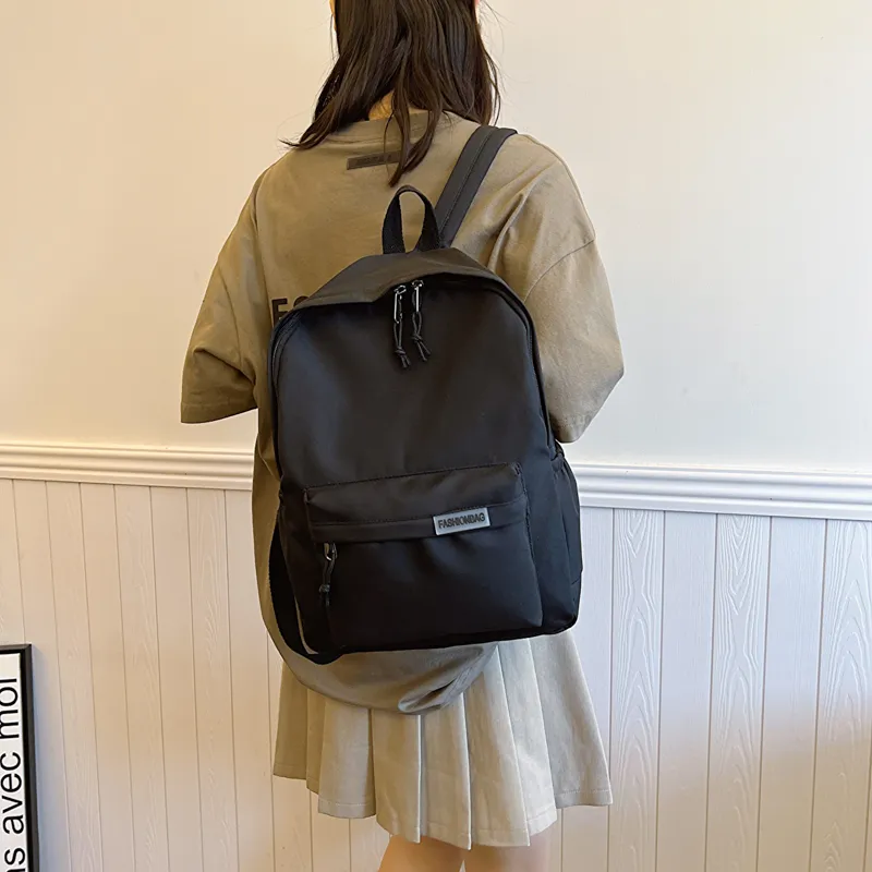 OURFUN Fabric Backpack Regular Unisex Ecru/Black/Orange Red/Violet/Yellow/Green/Blue/Pink-8