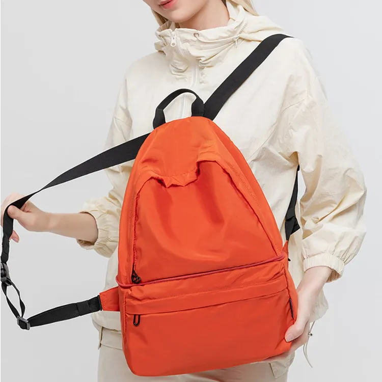 MISZAPATOS Polyester Backpack Regular Unisex Black/Orange/Khaki Green/Lemon/Red/Navy Blue-2