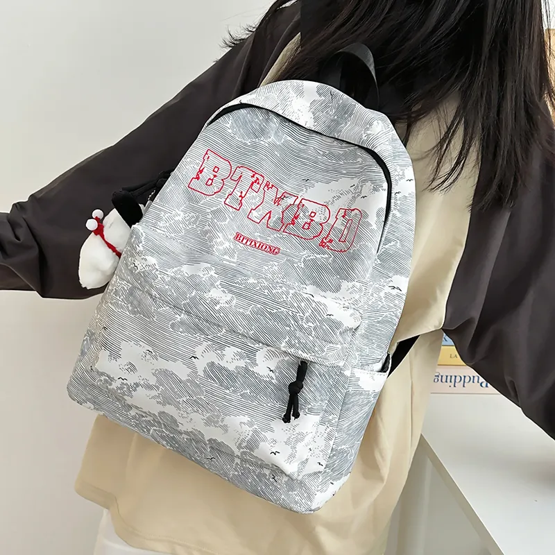 OURFUN Nylon Backpack Unisex Horizontal Letter/Vertical Letter-7