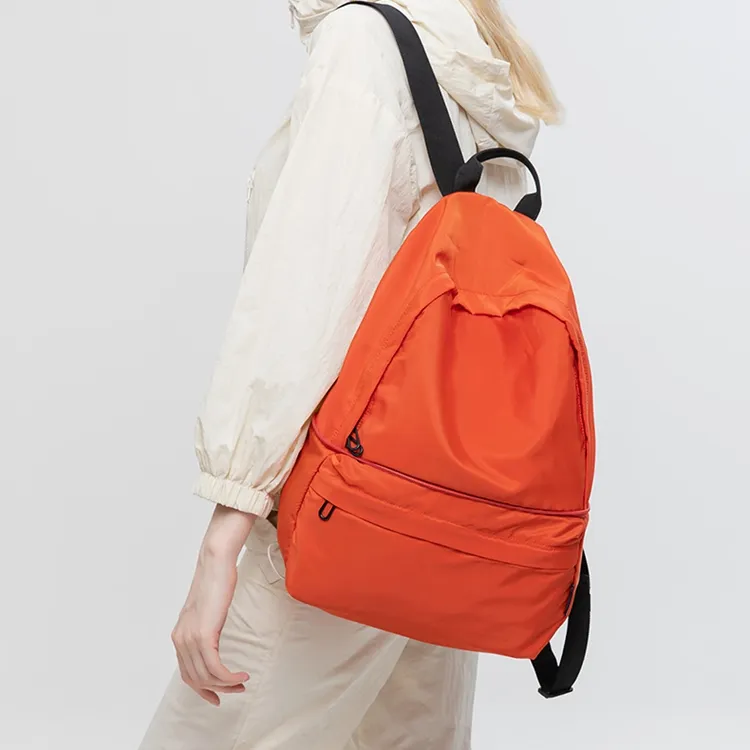 MISZAPATOS Polyester Backpack Regular Unisex Black/Orange/Khaki Green/Lemon/Red/Navy Blue-3