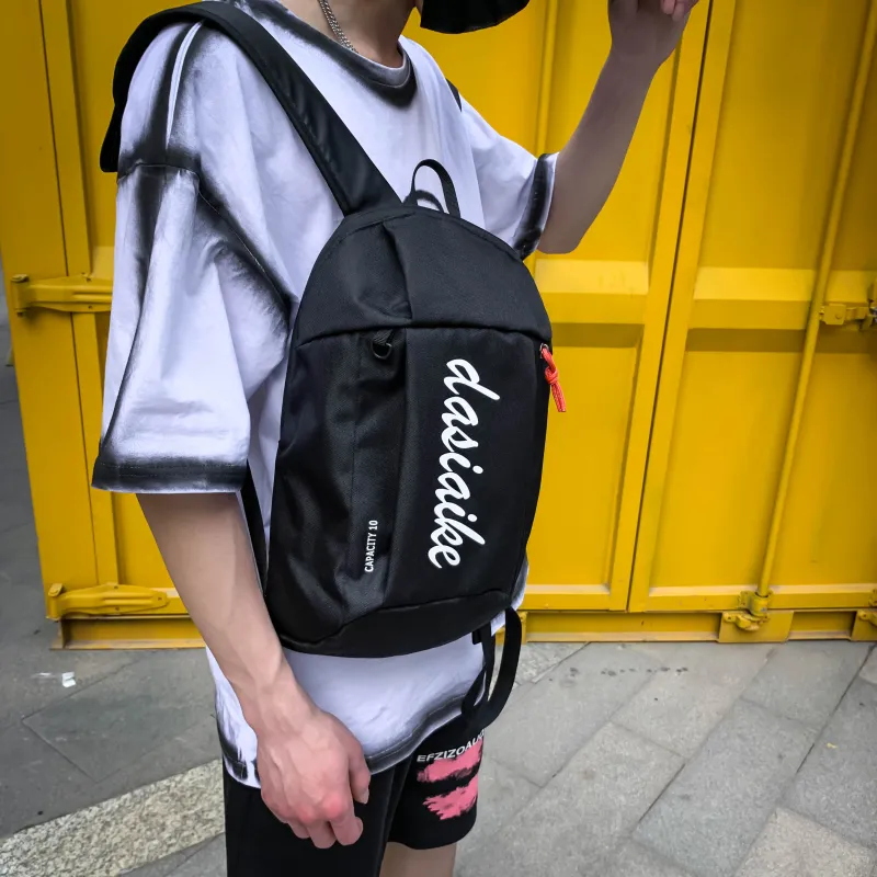 OURFUN High quality Fabric Backpack Regular Unisex Black/Red/Rose Red/Peacock Blue/Royal Blue/Dark Blue-3