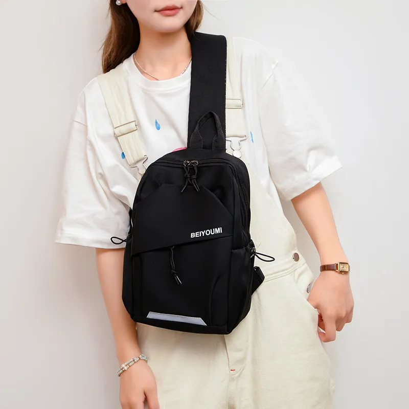 OURFUN Nylon Sling Bag Unisex White/Black/Green/Blue-3