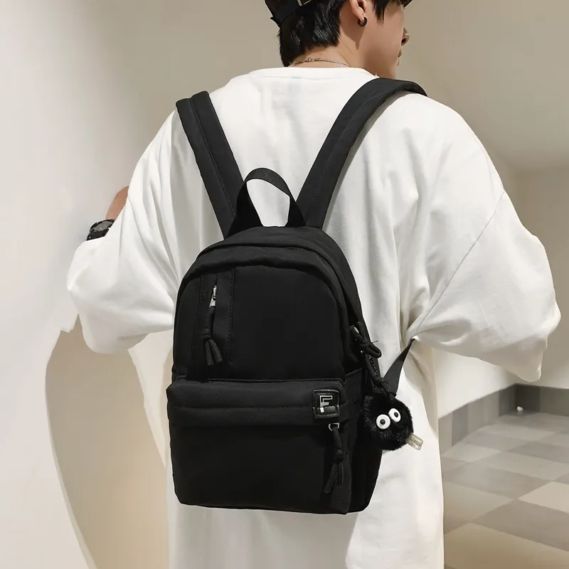 OURFUN Nylon Backpack Unisex White/Black/Pink/Burgundy/Light Green-5