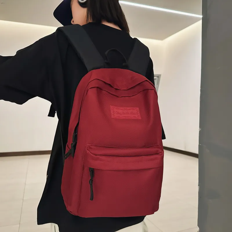 OURFUN Nylon Backpack Unisex Light Gray/Black/Red/Green/Light Blue/Dark Blue-8