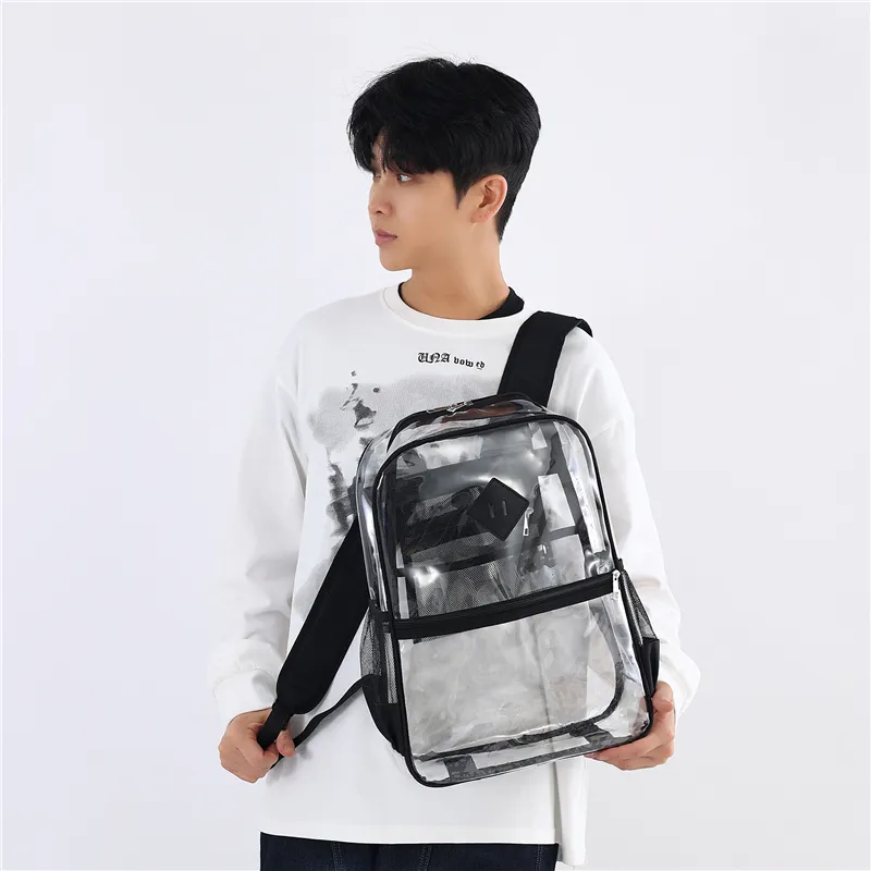 OURFUN PVC Polyvinyl Chloride Backpack Unisex Multicolor-1