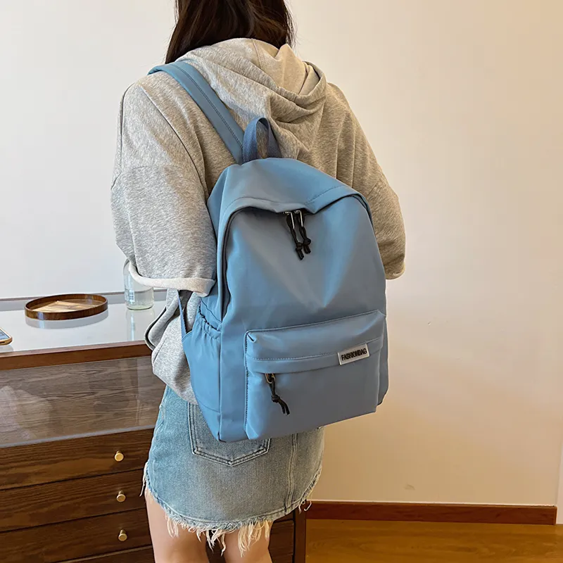 OURFUN Fabric Backpack Regular Unisex Ecru/Black/Orange Red/Violet/Yellow/Green/Blue/Pink-40
