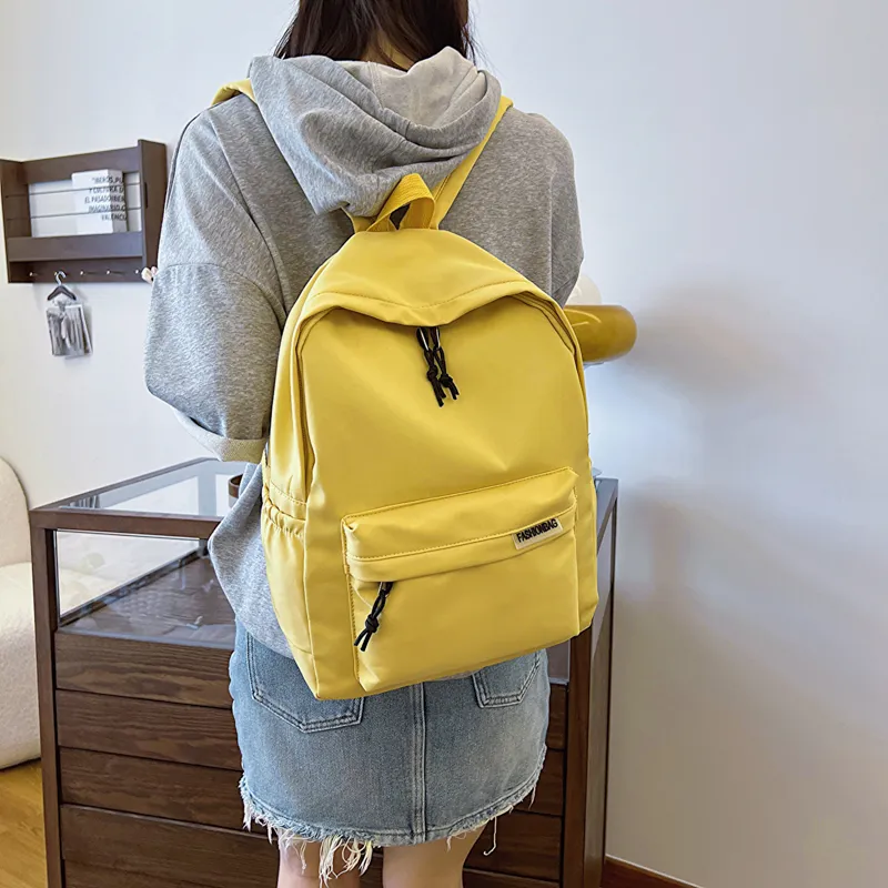 OURFUN Fabric Backpack Regular Unisex Ecru/Black/Orange Red/Violet/Yellow/Green/Blue/Pink-27
