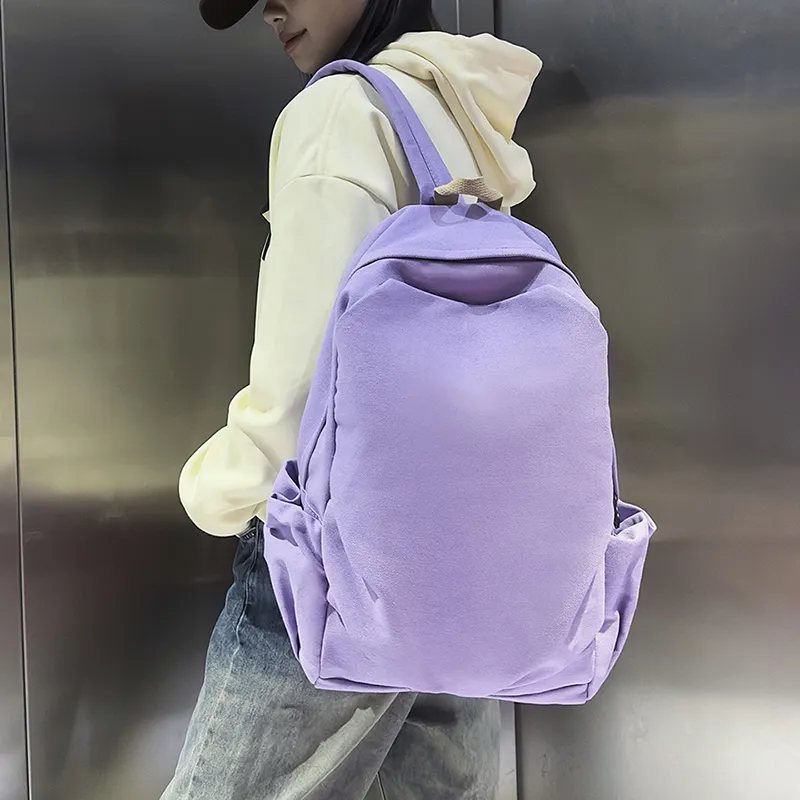 OURFUN Nylon Backpack Unisex Black/Watermelon Red/Purple/Khaki/Green-4
