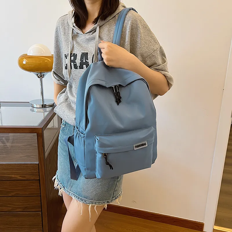 OURFUN Fabric Backpack Regular Unisex Ecru/Black/Orange Red/Violet/Yellow/Green/Blue/Pink-37
