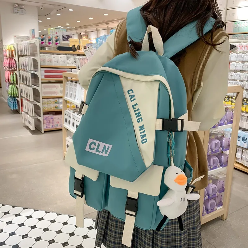 OURFUN Nylon Backpack Unisex Black/Burgundy/Violet/Green/Blue-9