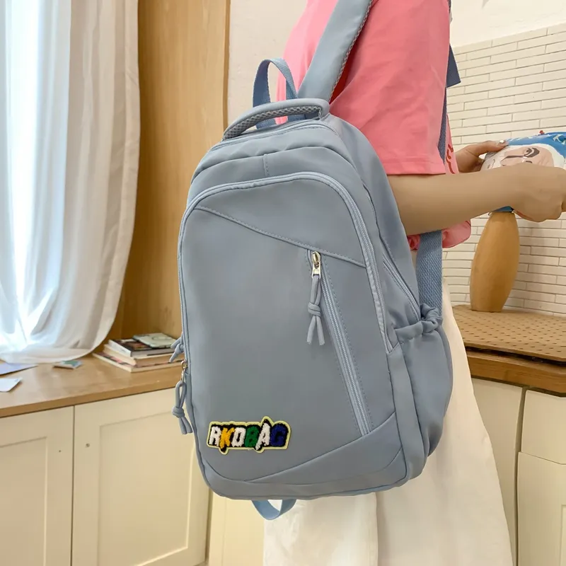 OURFUN Nylon Backpack Unisex White/Black/Yellow/Blue/Pink-7