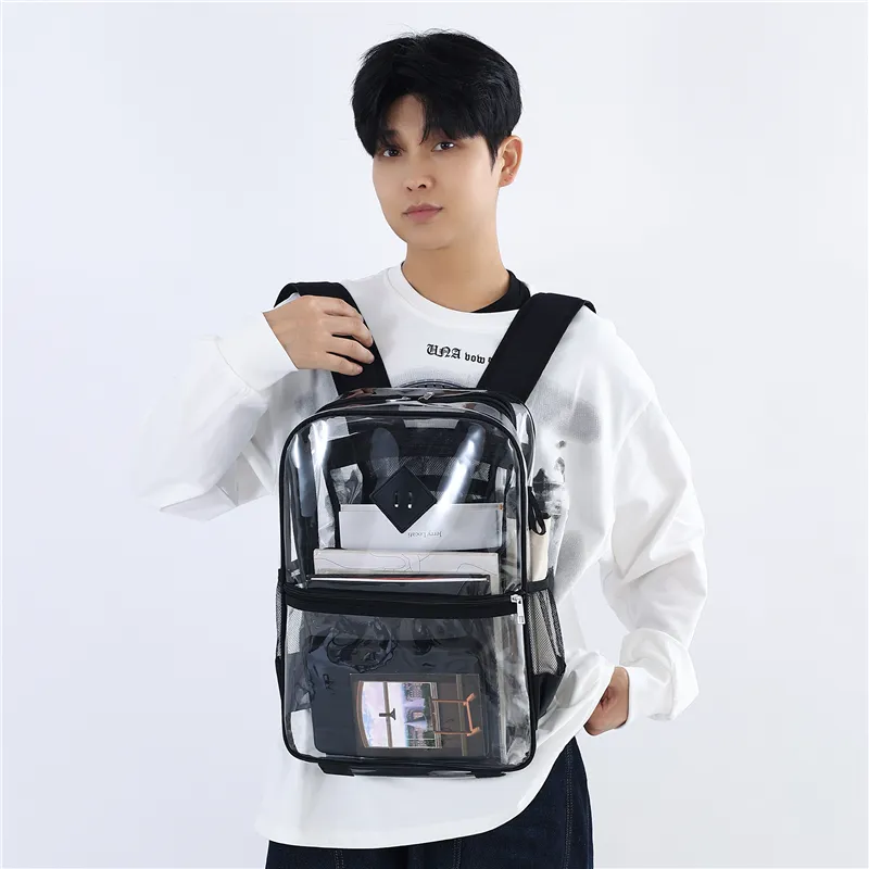 OURFUN PVC Polyvinyl Chloride Backpack Unisex Multicolor-2