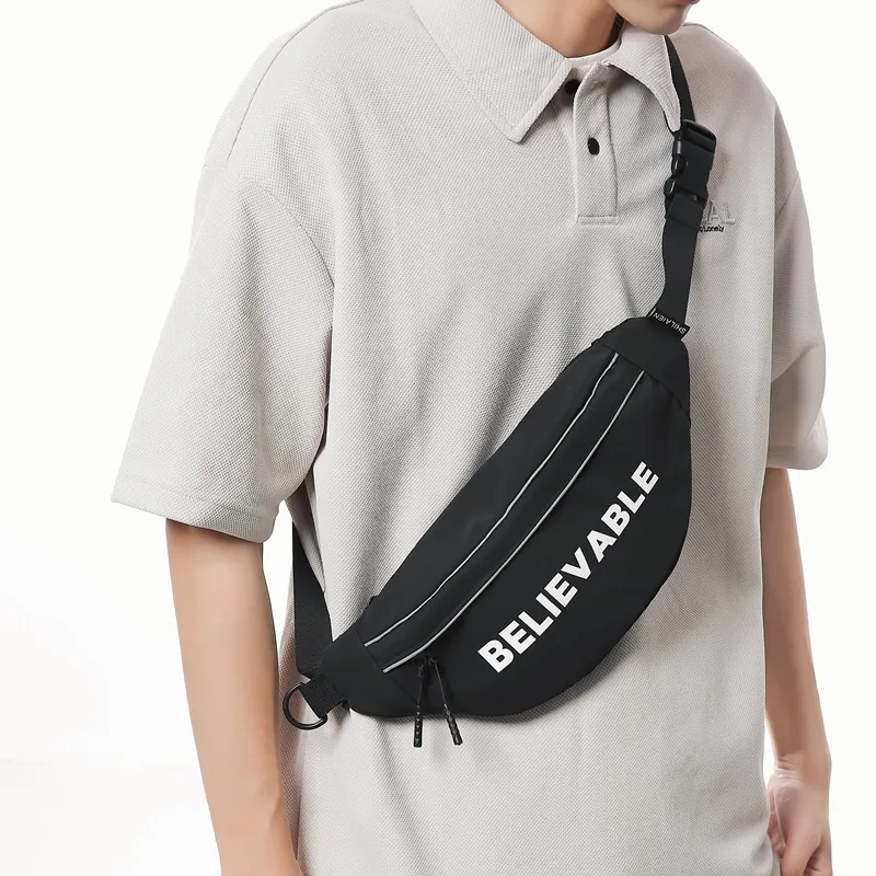OURFUN Nylon Sling Bag Unisex White/Black/Red/Green/Blue/Pink-1
