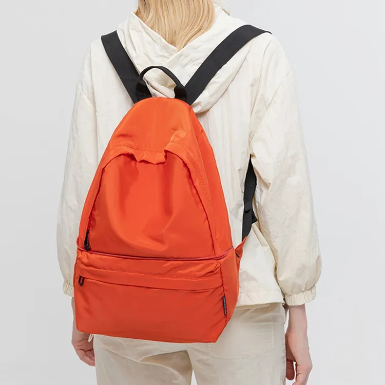 MISZAPATOS Polyester Backpack Regular Unisex Black/Orange/Khaki Green/Lemon/Red/Navy Blue-1