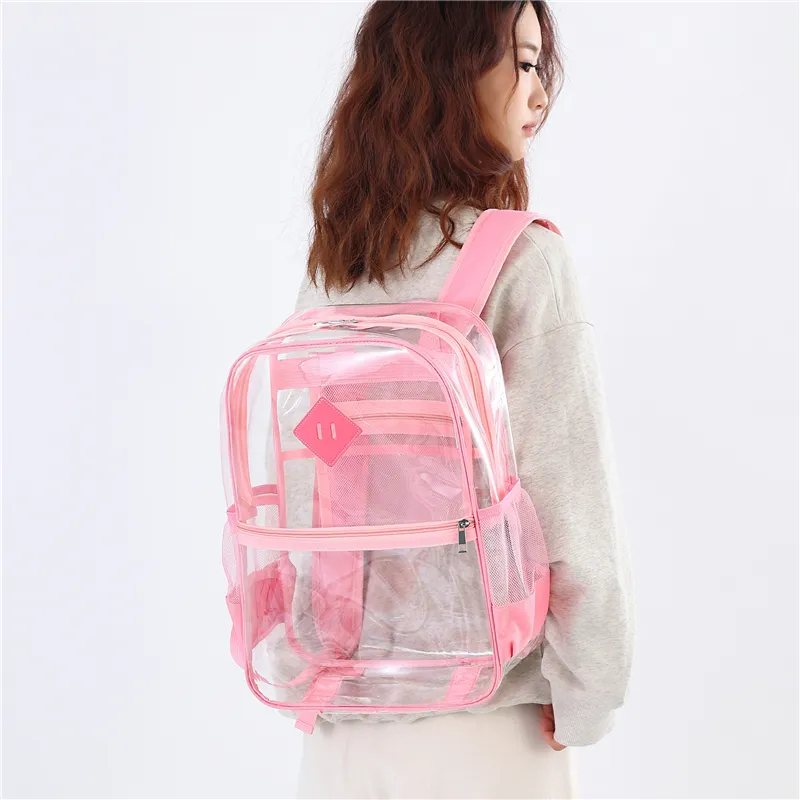OURFUN PVC Polyvinyl Chloride Backpack Unisex Multicolor-4