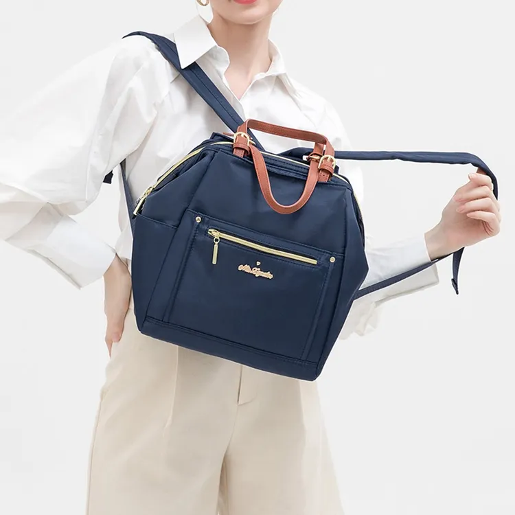 MISZAPATOS High quality Fabric Backpack Women's Yellow/Cyan/Ivory/Black/Blue-11