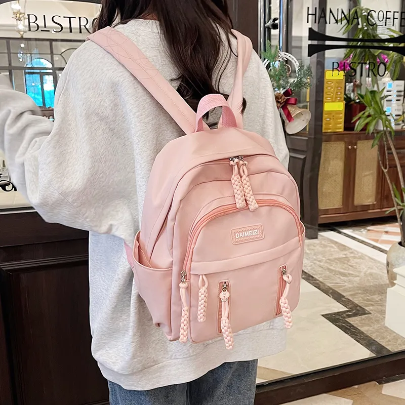 OURFUN Nylon Backpack Women's White/Black/Yellow/Green/Blue/Pink-10
