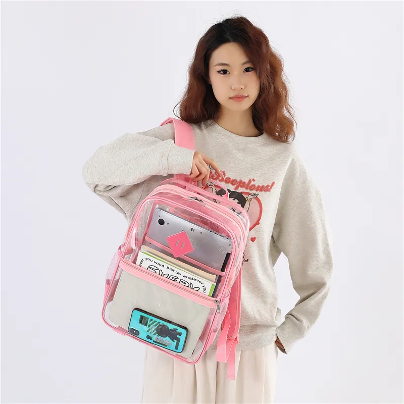 OURFUN PVC Polyvinyl Chloride Backpack Unisex Multicolor-5
