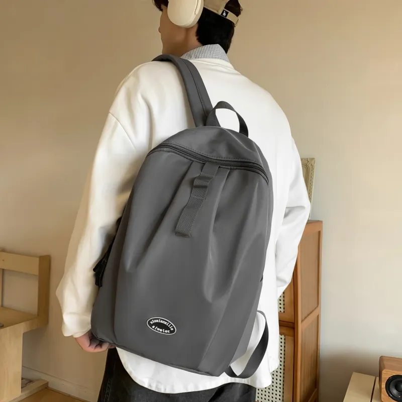 OURFUN Canvas Backpack Unisex White/Ecru/Gray/Black-5