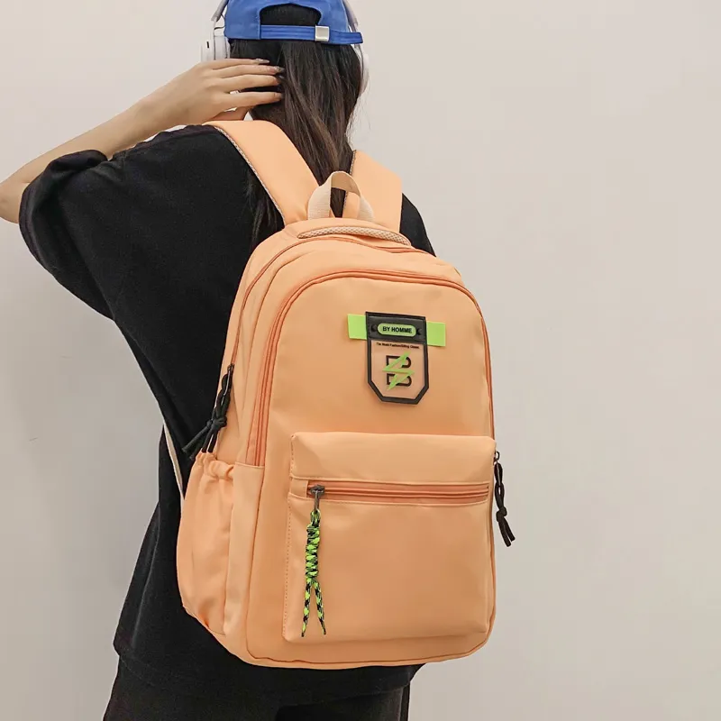 OURFUN Nylon Backpack Light Gray/Dark Gray/Black/Orange/Blue-7