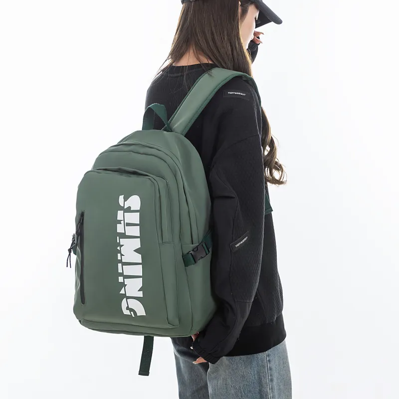 OURFUN Nylon Backpack Regular Women's Ecru/Dark Gray/Black/Green/Blue-4