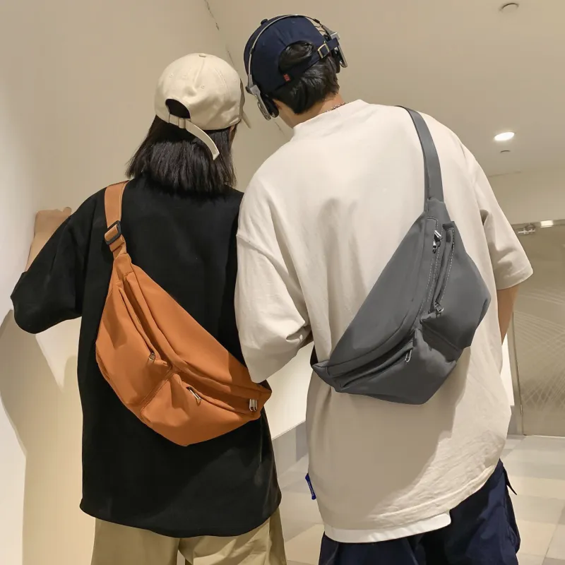 OURFUN Nylon Sling Bag Regular Unisex Gray/Black/White/Orange-1
