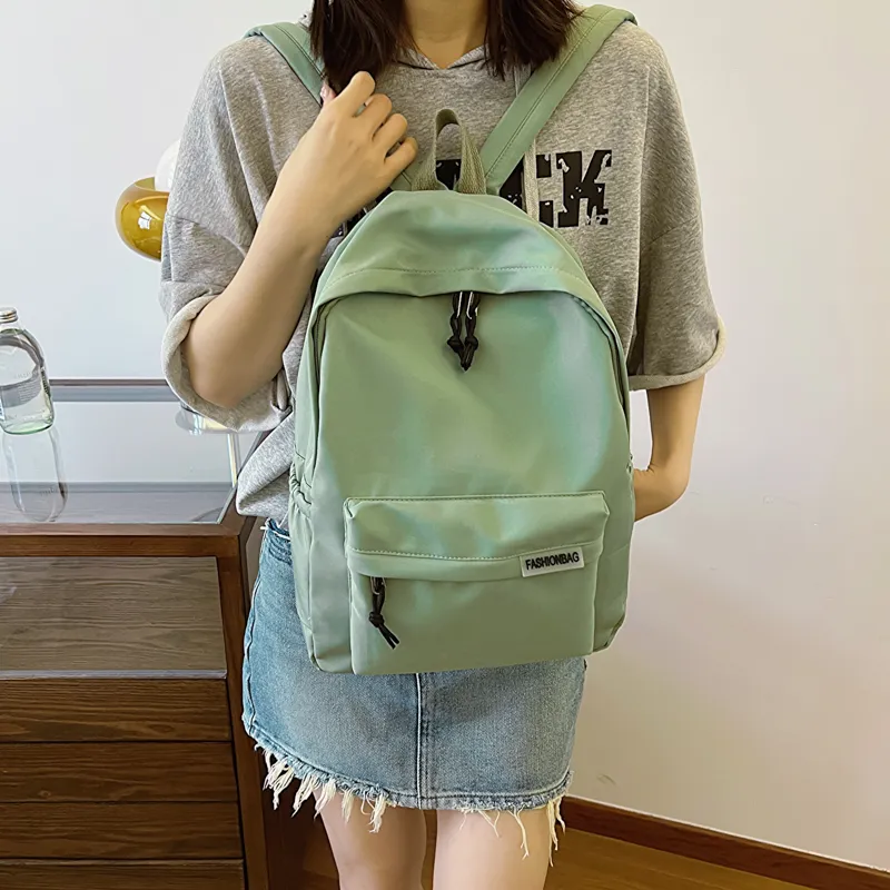 OURFUN Fabric Backpack Regular Unisex Ecru/Black/Orange Red/Violet/Yellow/Green/Blue/Pink-32