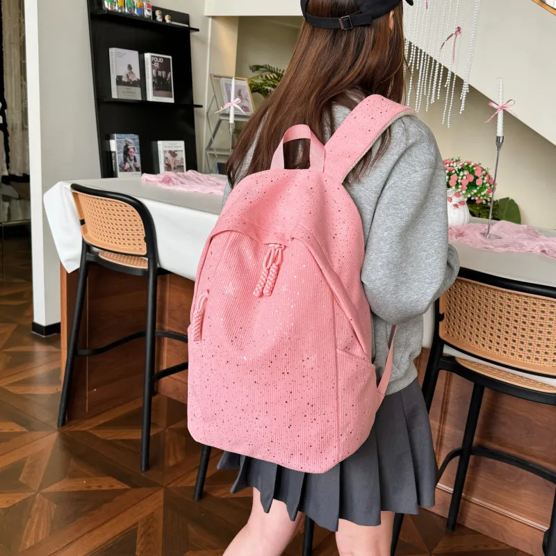 OURFUN Velour Backpack Women's White/Black/Red/Blue/Pink-13