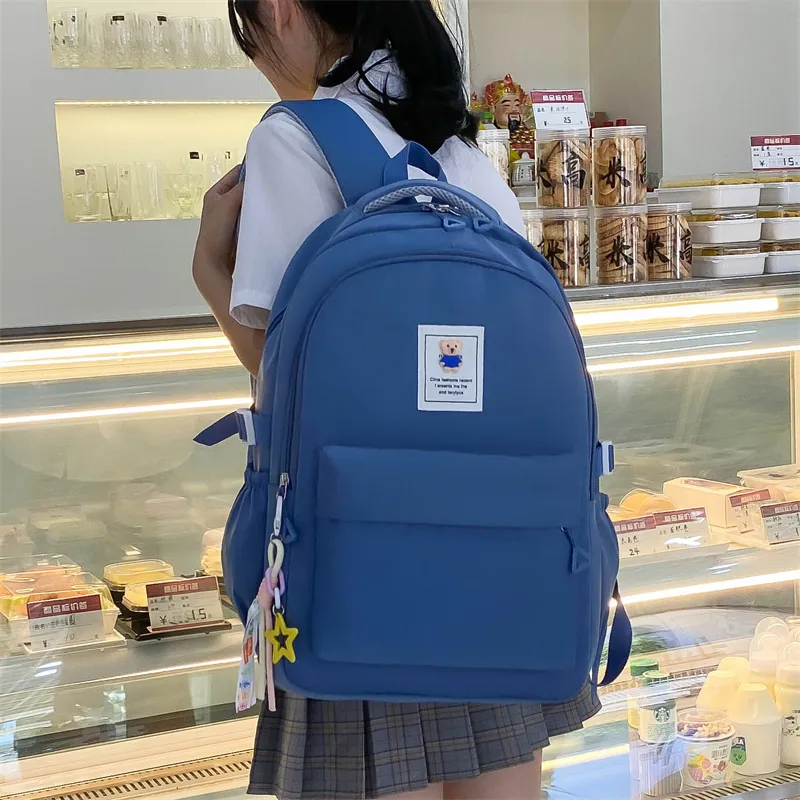 OURFUN Nylon Backpack Unisex Black/Pink/Watermelon Red/Green/Blue-7