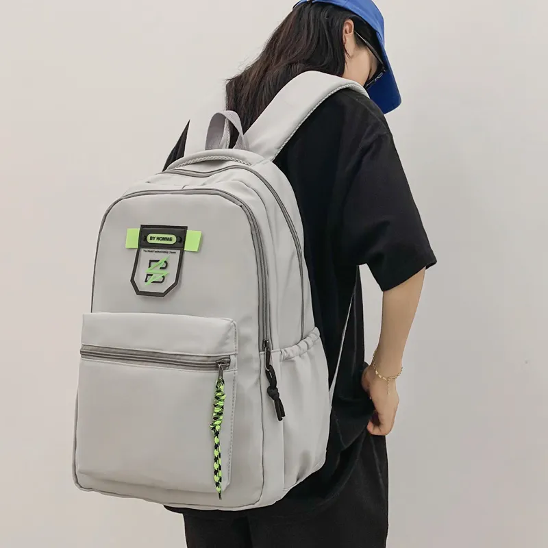 OURFUN Nylon Backpack Light Gray/Dark Gray/Black/Orange/Blue-1