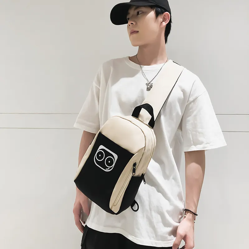 PULUWIRR Nylon Sling Bag Regular Unisex White/Black/Yellow/Green/Pink-9