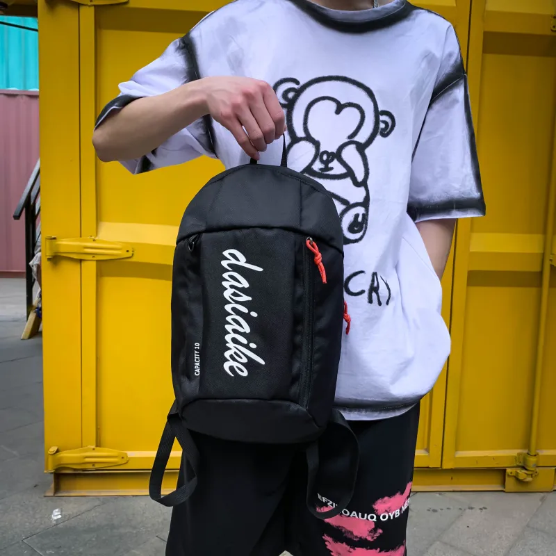 OURFUN High quality Fabric Backpack Regular Unisex Black/Red/Rose Red/Peacock Blue/Royal Blue/Dark Blue-2