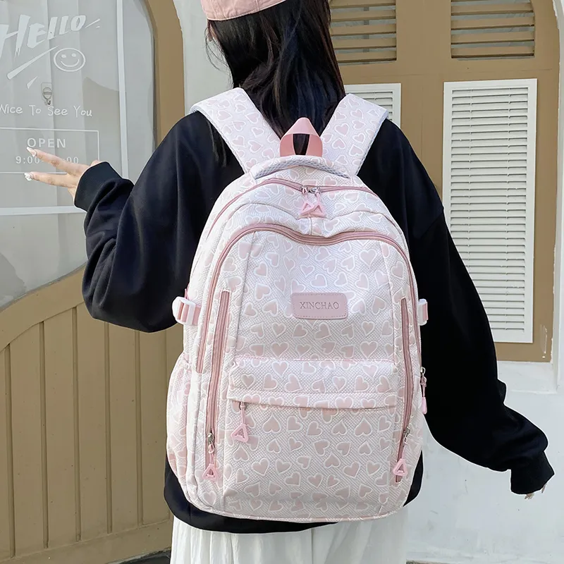 OURFUN Nylon Backpack Unisex Gray/Yellow/Green/Blue/Pink-13