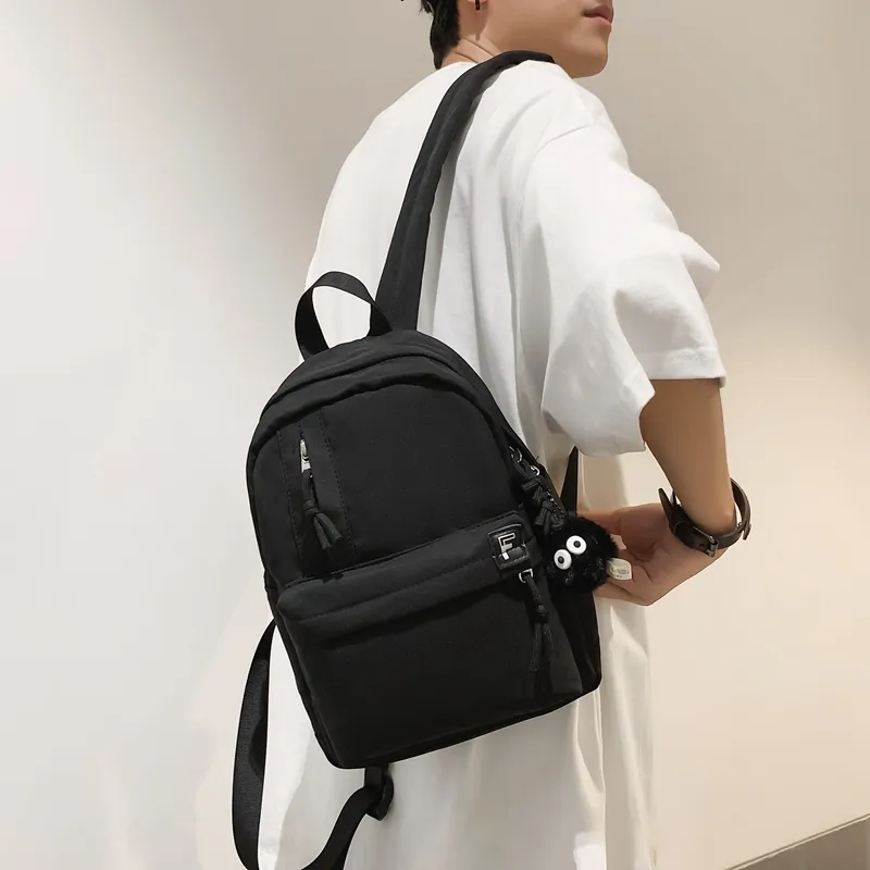 OURFUN Nylon Backpack Unisex White/Black/Pink/Burgundy/Light Green-4