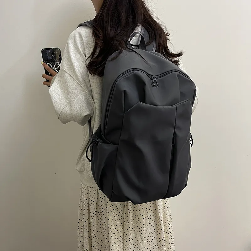 OURFUN Nylon Backpack Unisex White/Gray/Black/Burgundy-7