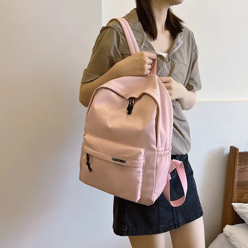 OURFUN Fabric Backpack Regular Unisex Ecru/Black/Orange Red/Violet/Yellow/Green/Blue/Pink-43