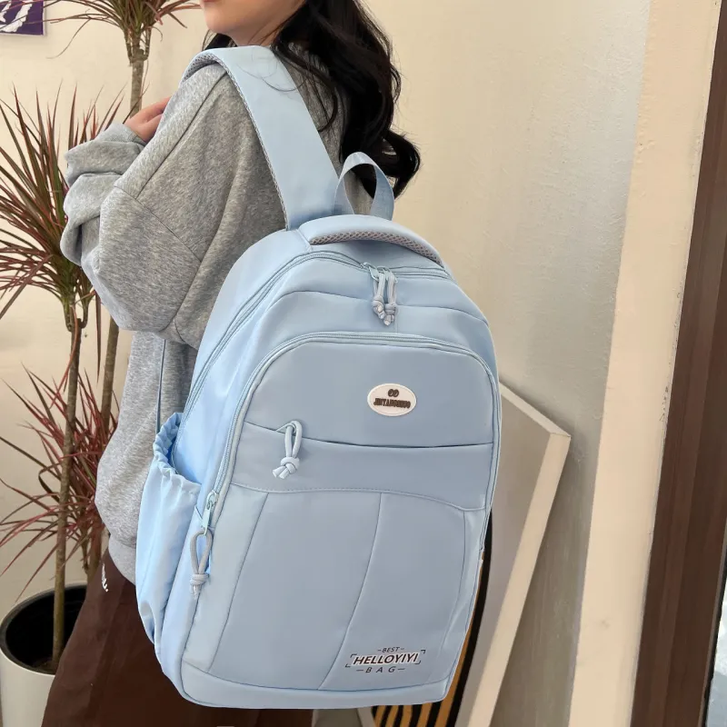 OURFUN Nylon Fabric Backpack Unisex Multicolor-10
