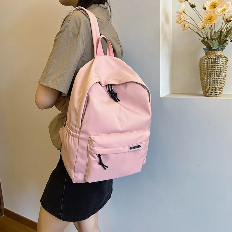 OURFUN Fabric Backpack Regular Unisex Ecru/Black/Orange Red/Violet/Yellow/Green/Blue/Pink-45