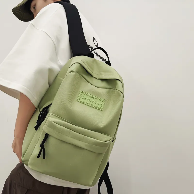OURFUN Nylon Backpack Unisex Light Gray/Black/Red/Green/Light Blue/Dark Blue-11