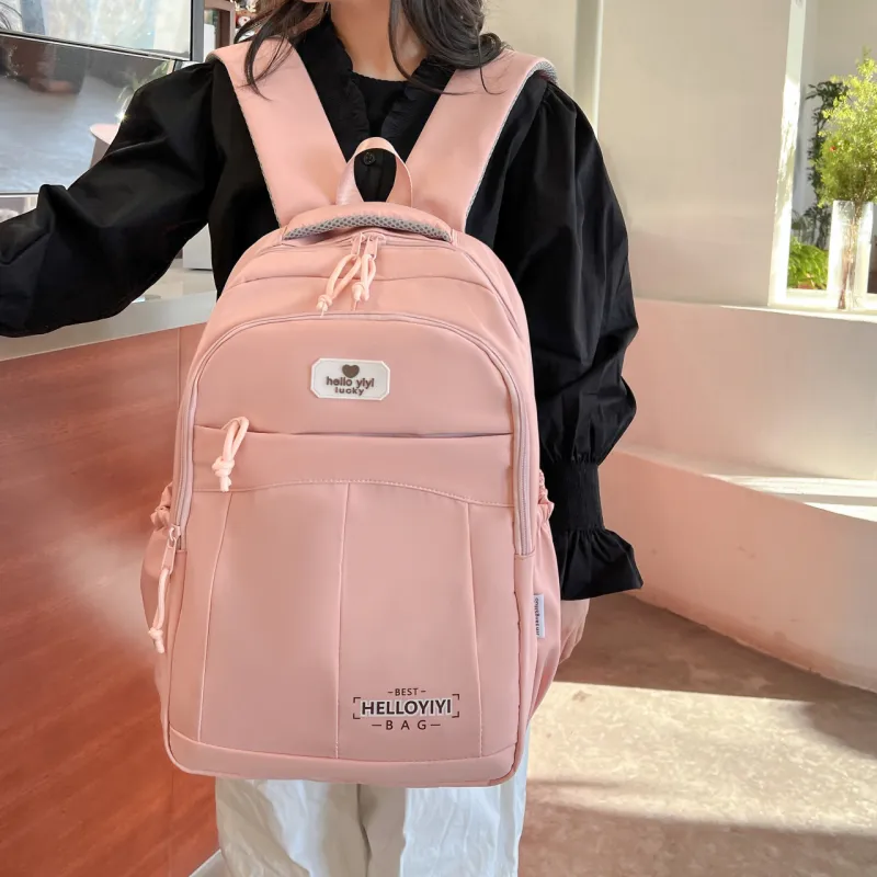 OURFUN Nylon Fabric Backpack Unisex Multicolor-6