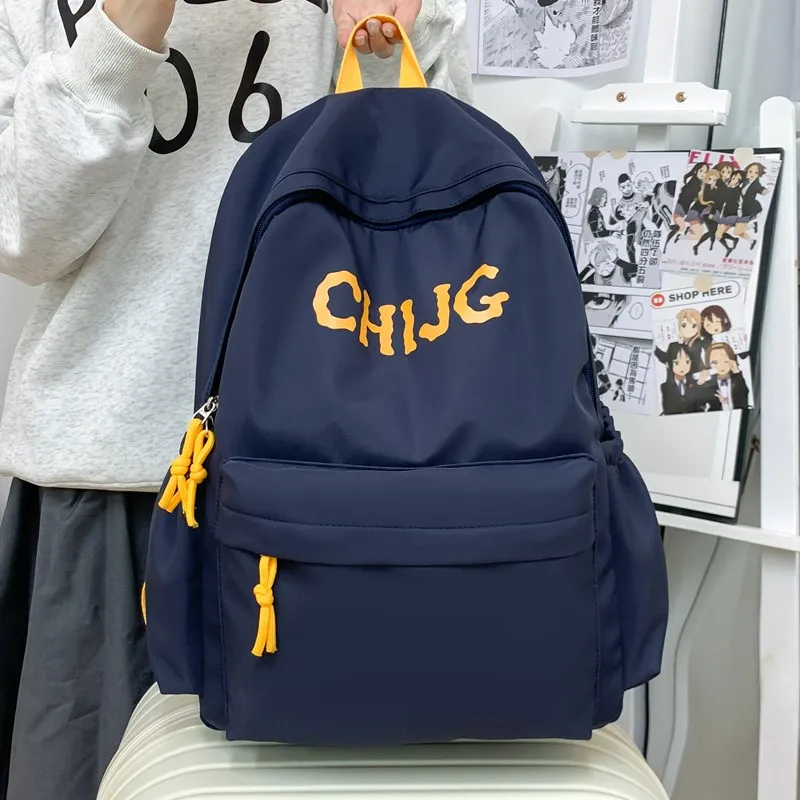 OURFUN Oxford Backpack Unisex Black/gold/dark Blue-8