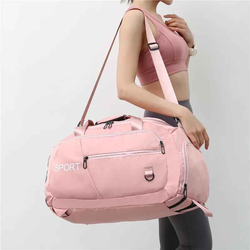 OURFUN Oxford Gym Bag Unisex Dark Gray/Black/Pink/Light Green/Dark Blue-7