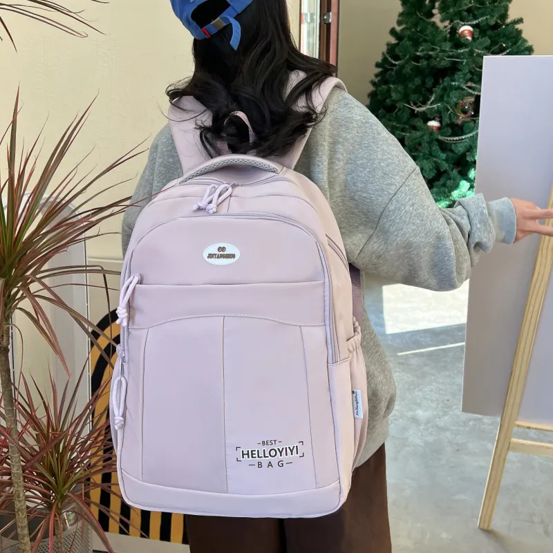 OURFUN Nylon Fabric Backpack Unisex Multicolor-3