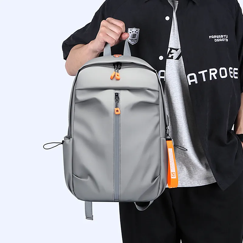 OURFUN Nylon Backpack Unisex Gray/Black-2