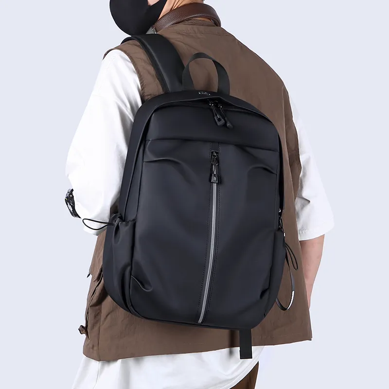 OURFUN Nylon Backpack Unisex Gray/Black-5