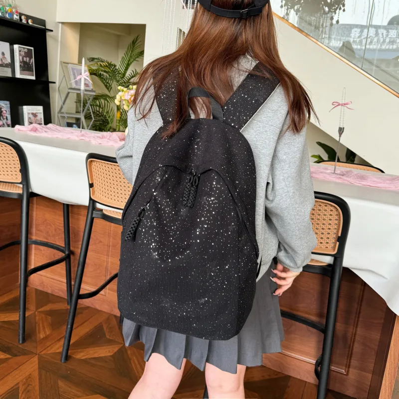 OURFUN Velour Backpack Women's White/Black/Red/Blue/Pink-4